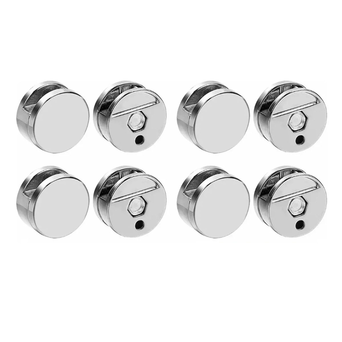 8 Soportes De Espejo Para Vidrio Espejo Ajuste Fijo Eo Safe Imports Esi-15614 Plata