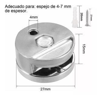 Foto 2 | 8 Soportes De Espejo Para Vidrio Espejo Ajuste Fijo Eo Safe Imports Esi-15614 Plata