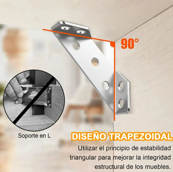Foto 5 pulgar | Xtellar Pack X50 Conectores De Esquina En Acero Inoxidable Para Muebles De Diseño Universal