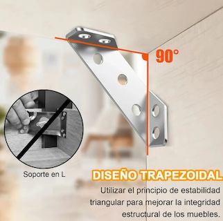 Foto 4 | Xtellar Pack X50 Conectores De Esquina En Acero Inoxidable Para Muebles De Diseño Universal