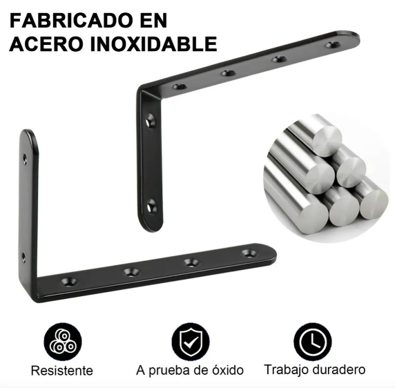 Foto 4 | Xtellar - Conjunto De Soportes Ménsulas De Acero Inoxidable Ultra-resistentes Y Versátiles - 16 Piezas