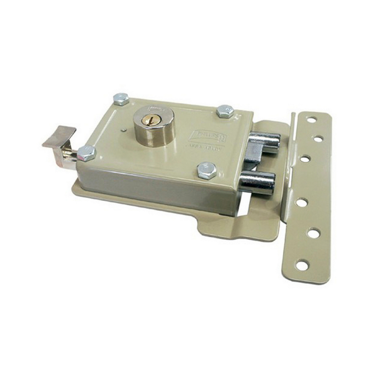 Foto 2 pulgar | Cerradura Sobreponer Phillips Derecha Doble Cerrojo Beige