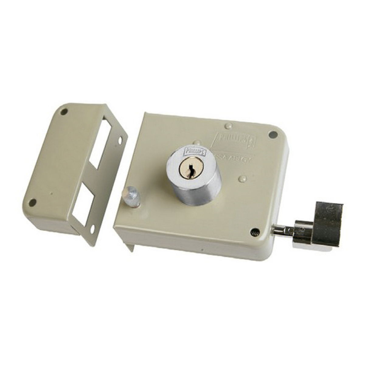 Foto 1 | Cerradura Sobreponer Phillips Derecha Clasica Llave/puntos Beige