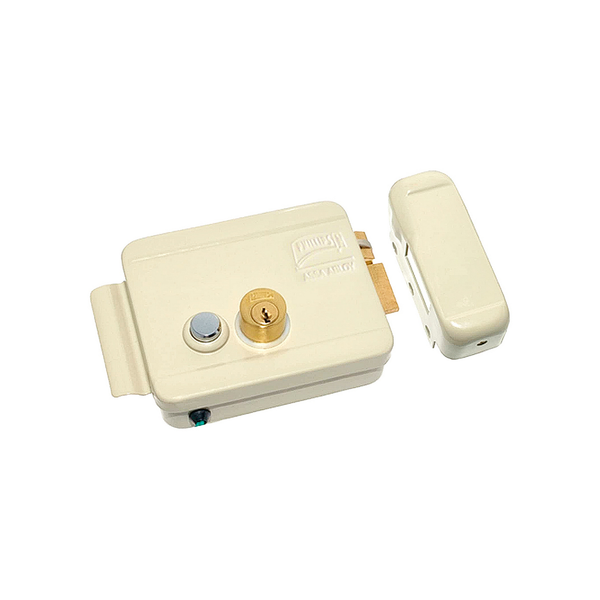 Cerradura Sobreponer Phillips Izquierda Eléctrica con Botón color Beige