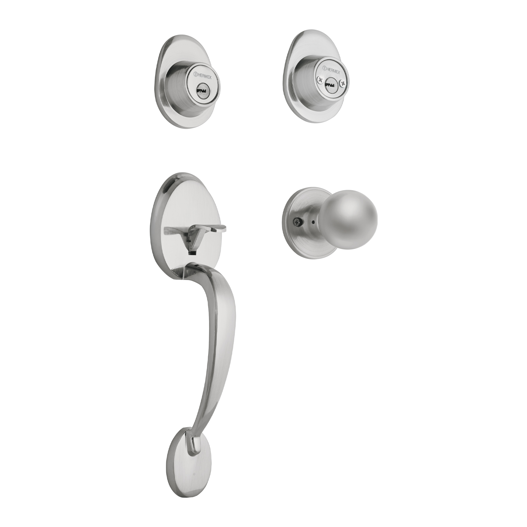 Foto 1 | Jaladera Perilla y Cerrojo Llave-llave Hermex Cep-32pj color Plata Cromo Mate