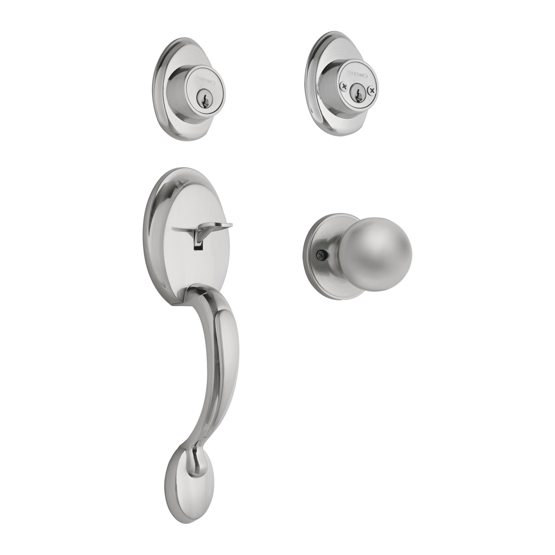 Foto 1 | Jaladera Perilla y Cerrojo Llave Hermex Cep-32pjp color Plata Cromo Mate