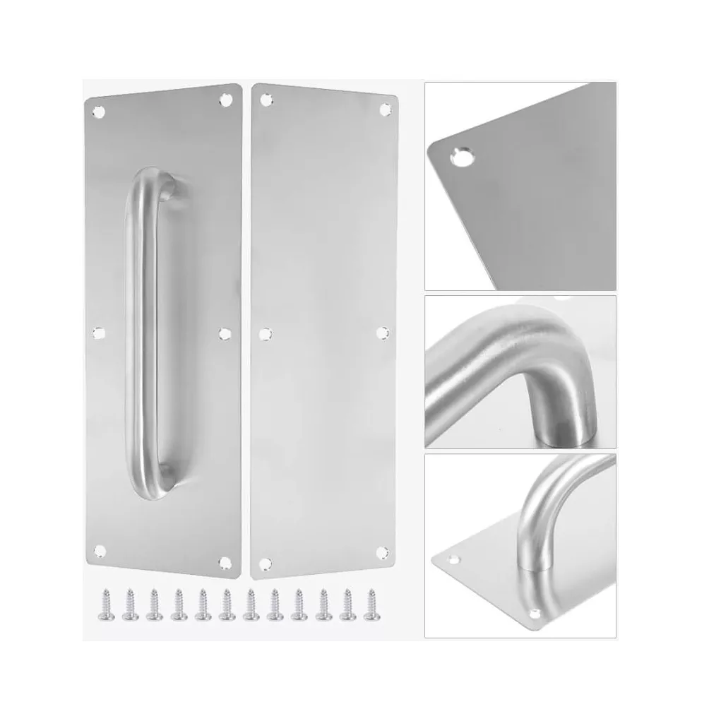 Foto 4 | Jaladera Placa para Puertas Acero Inoxidable Placa Empuje color Plata