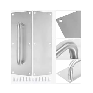 Foto 4 | Jaladera Placa para Puertas Acero Inoxidable Placa Empuje color Plata