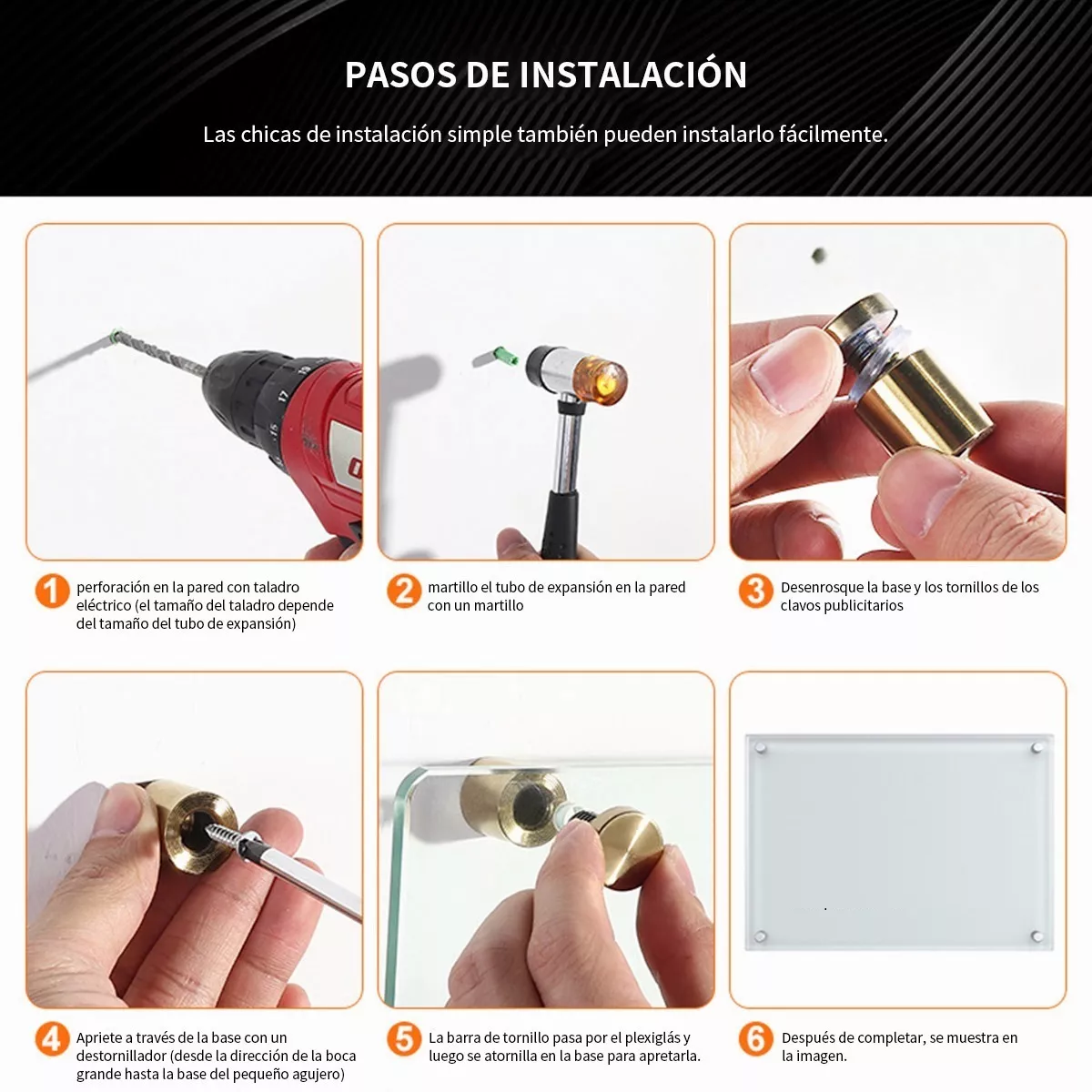 Foto 4 pulgar | Chapetones para Montaje De Herrajes Kit 20 Pcs  Eo Safe Imports Esi-11484  Negro