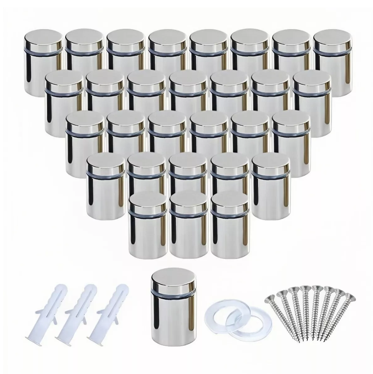 Chapetones de 16 x 25 mm para Montaje de Herrajes Plata 30 piezas
