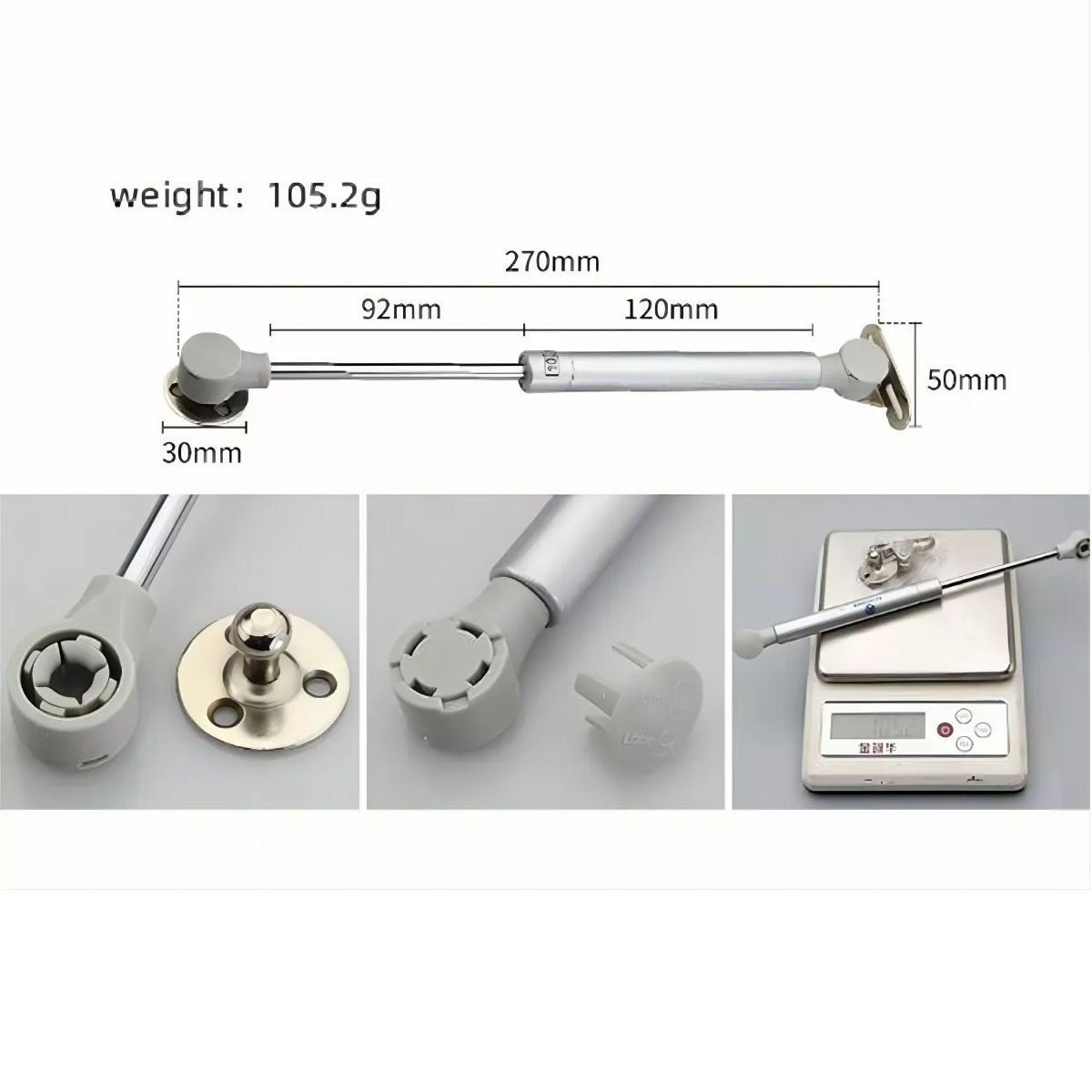 Foto 4 pulgar | Pistón Elevable De Gas Amortiguador Puertas Cocina 5 Piezas Eo Safe Imports Esi-15624 Plata