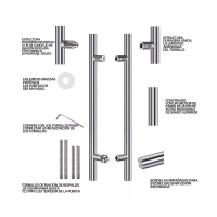 Foto 3 pulgar | Jaladera Acero Inoxidable Tipo H Puerta Cristal Eo Safe Imports Esi-8338-1 Plata