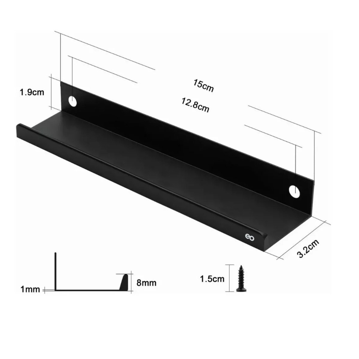 Foto 3 pulgar | Kit 15 Cm Jaladera Oculta Perfil L Para Cajon Puerta 15pzs Eo Safe Imports Esi-15612 Negro