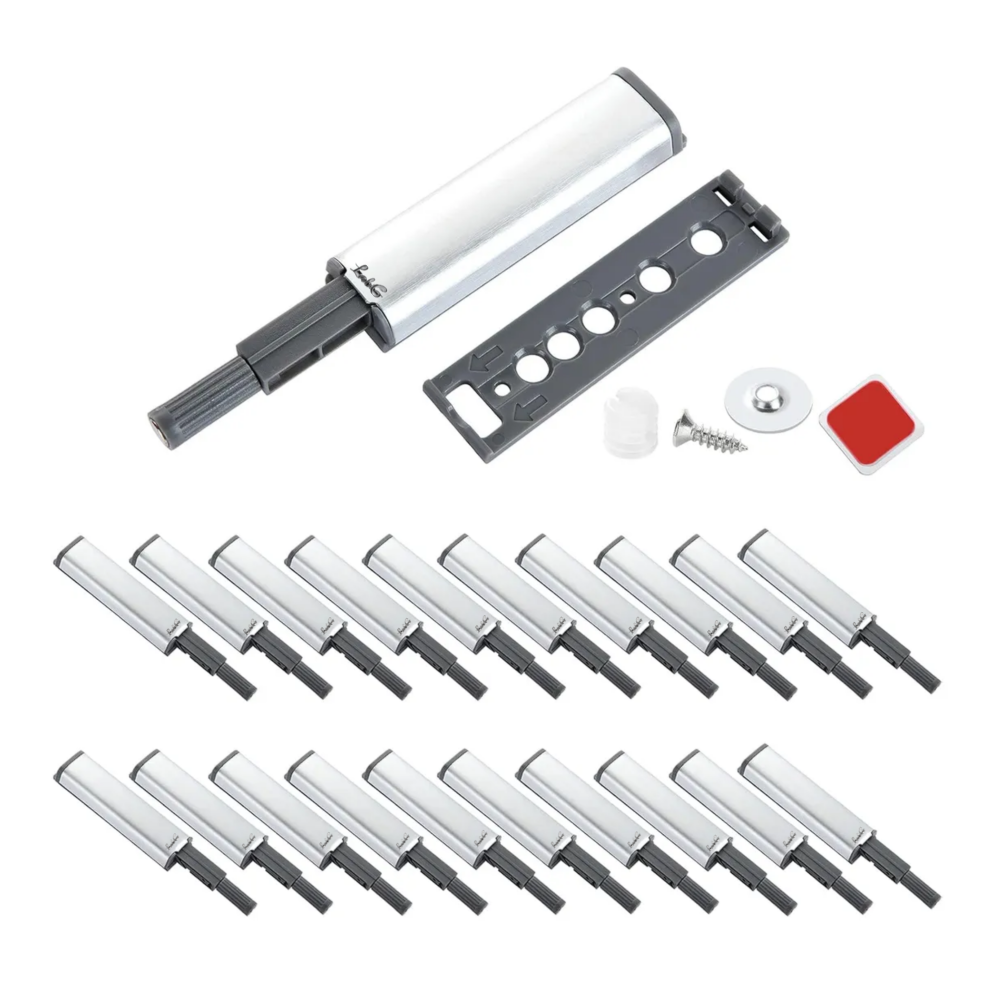 Foto 2 pulgar | 30pcs Herrajes De Cajones Lab.g  Push Open Para Puerta Gabinete Blanco Plata