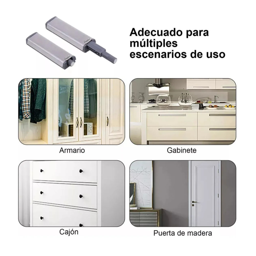 Foto 5 pulgar | 30pcs Herrajes De Cajones Lab.g  Push Open Para Puerta Gabinete Blanco Plata