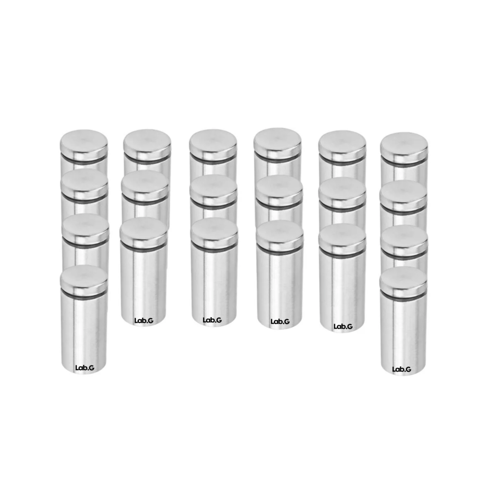 Chapetones De 19x25mm Para Montaje De Herrajes Vidrio Lab.g, 20 Pzs Plata