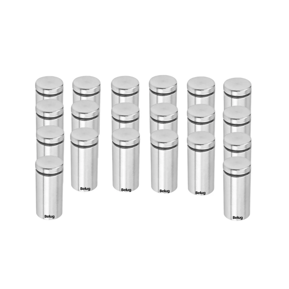 Chapetones De 19x25mm Para Montaje De Herrajes Vidrio Belug,20 Pzs Plata