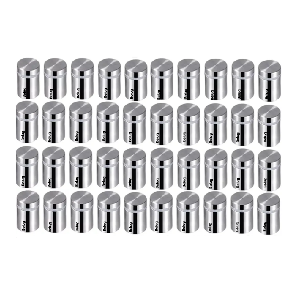 40pcs Chapetones De 19x25mm Para Montaje De Herrajes Vidrio Belug,  Plata