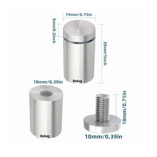Foto 2 | 40pcs Chapetones De 19x25mm Para Montaje De Herrajes Vidrio Belug, Plata