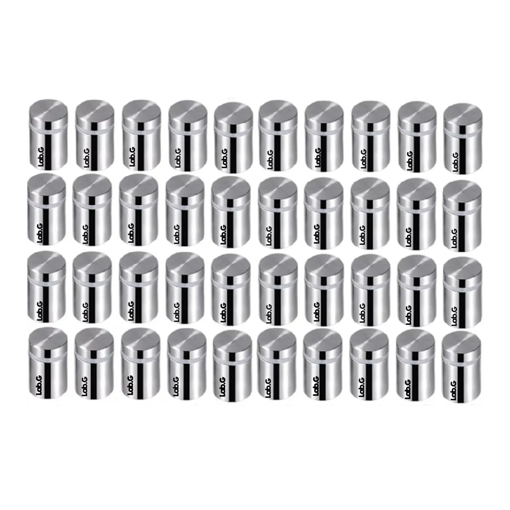 40pcs Chapetones De 19x25mm Para Montaje De Herrajes Vidrio Lab.g, Plata