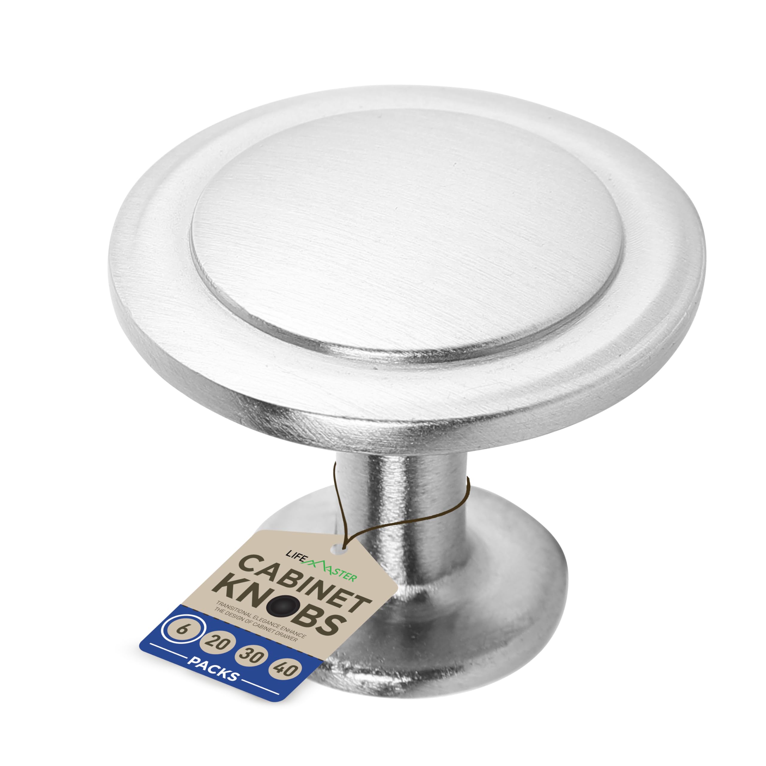 Foto 1 | Pomos Para Armarios De Cocina Lifemaster, 6 Unidades, Níquel Inoxidable - Venta Internacional.