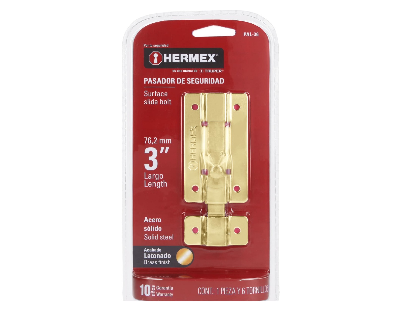 Foto 4 pulgar | Pasador para Puerta o Ventana de Latón de 3 Pulgadas Hermex Pal-36 color Dorado Incluye 2 Piezas