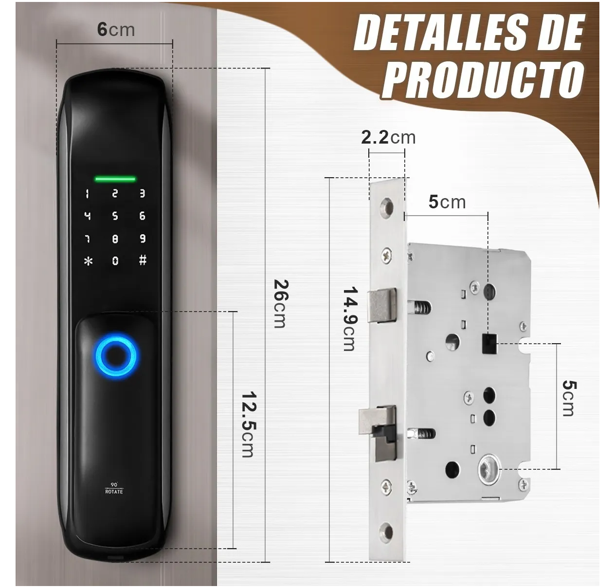 Foto 4 pulgar | Cerradura Electrónica Inteligente Eo Safe Imports ESI-110 Color Negro