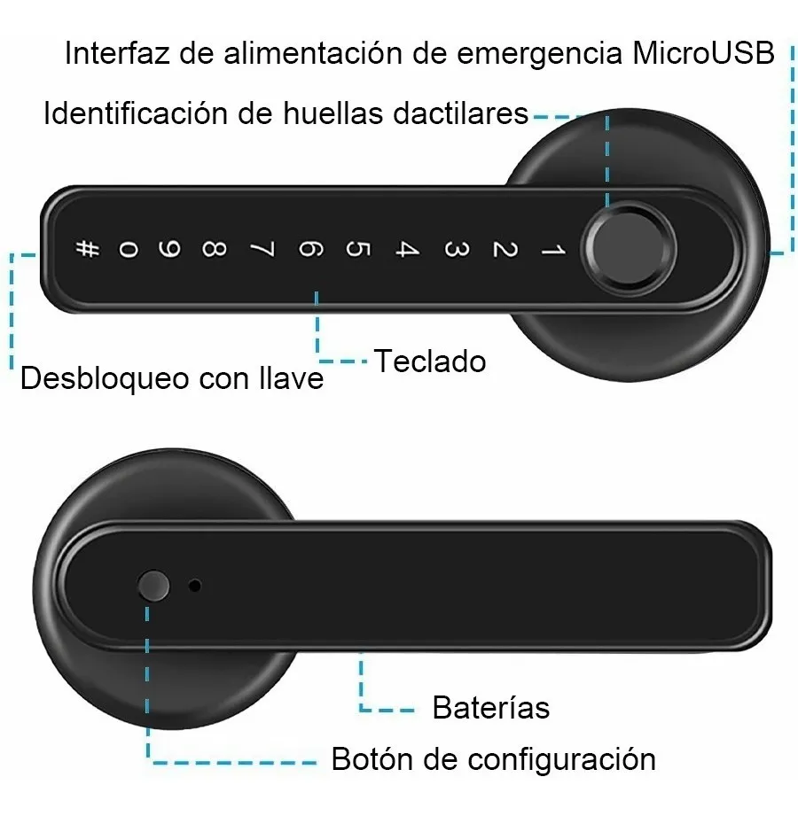Foto 4 pulgar | Cerradura Inteligente Electrica Huella Dactilar, Clave Y Llave