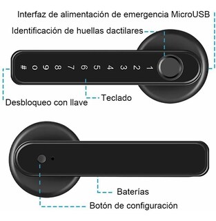 Foto 3 | Cerradura Inteligente Electrica Huella Dactilar, Clave Y Llave