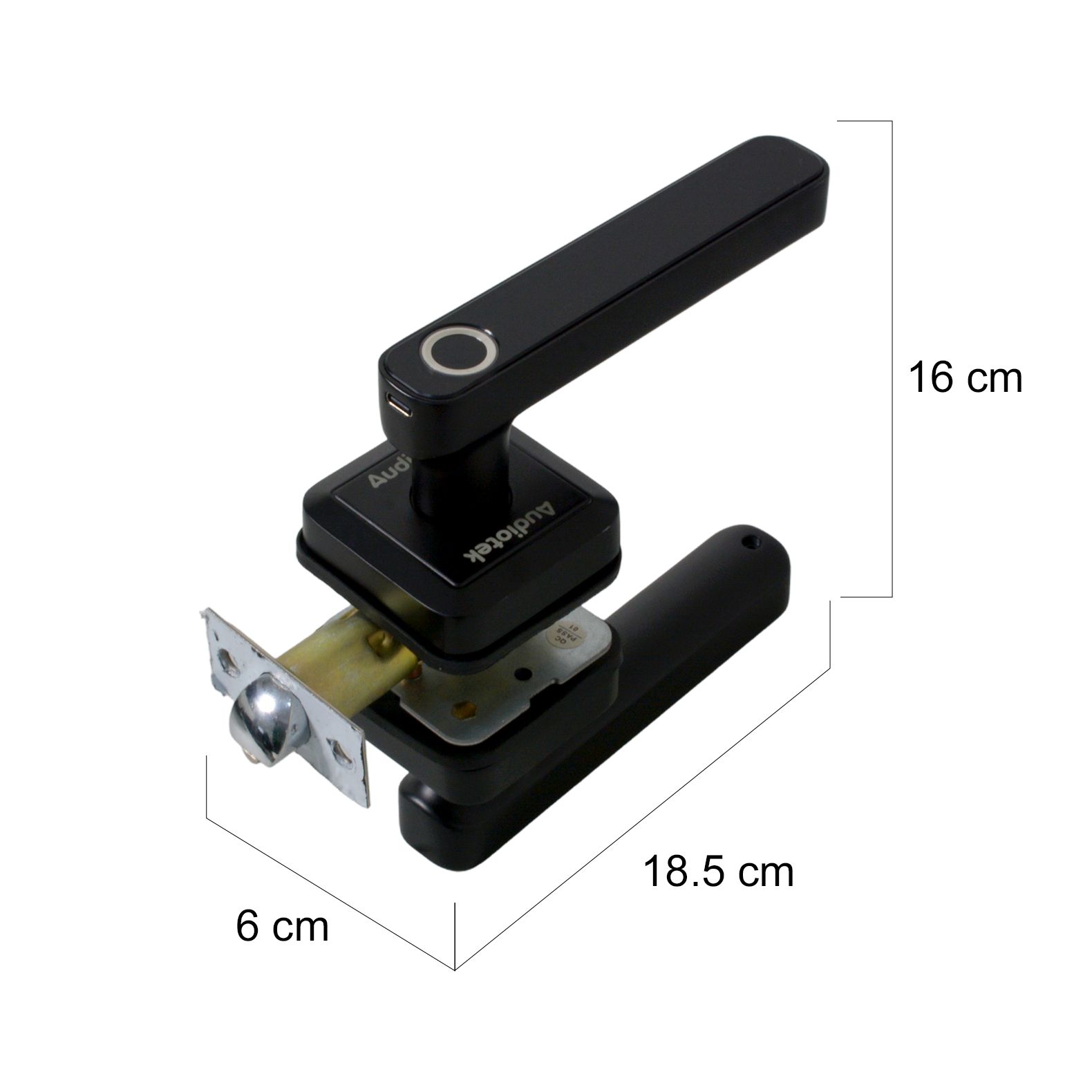 Foto 4 pulgar | Cerradura Eléctrica Inteligente Audiotek color Negro Wifi con Lector de Huella