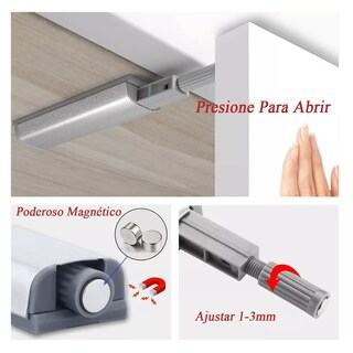 Foto 3 | Herrajes De Cajones Push Para Puerta Gabinete 10 Piezas Belug Type-2 Plateadas