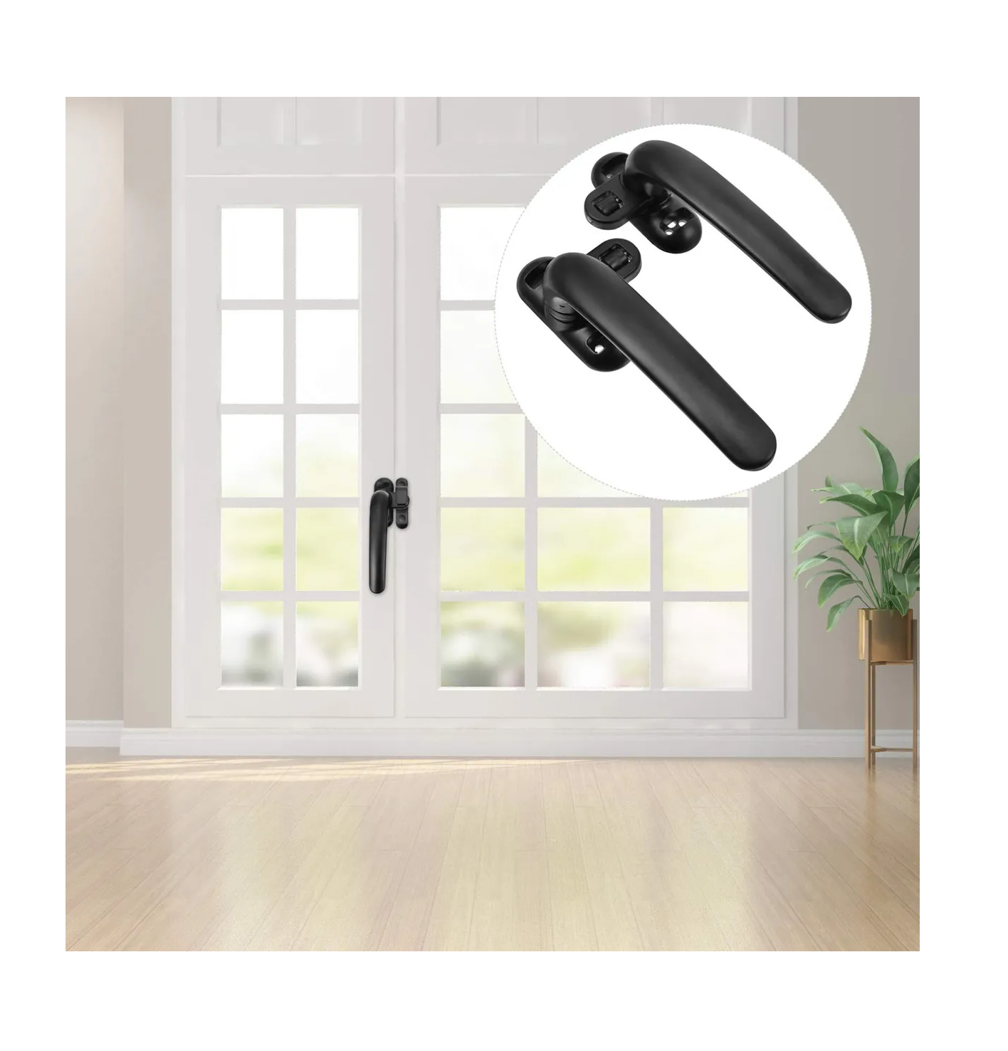 Foto 5 pulgar | Manilla De Ventana  Manija De Puerta  2 Pcs Negro