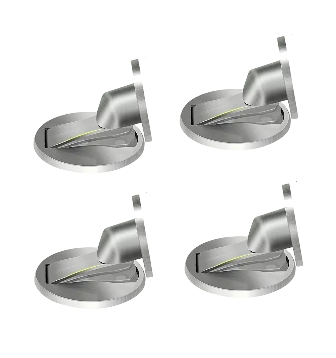 Tope Magnético Belug Acero Inoxidable Para Puertas 4 piezas color Plata