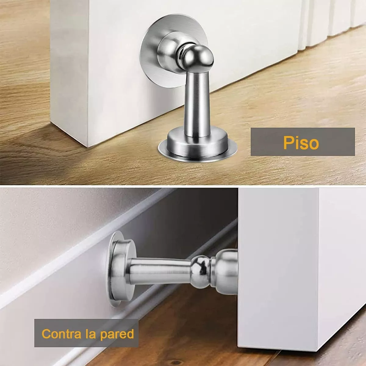 Foto 4 pulgar | Kit Tope de Puerta Magnético Succión de Pared Eo Safe Imports Esi-10928 Plata 6 Piezas