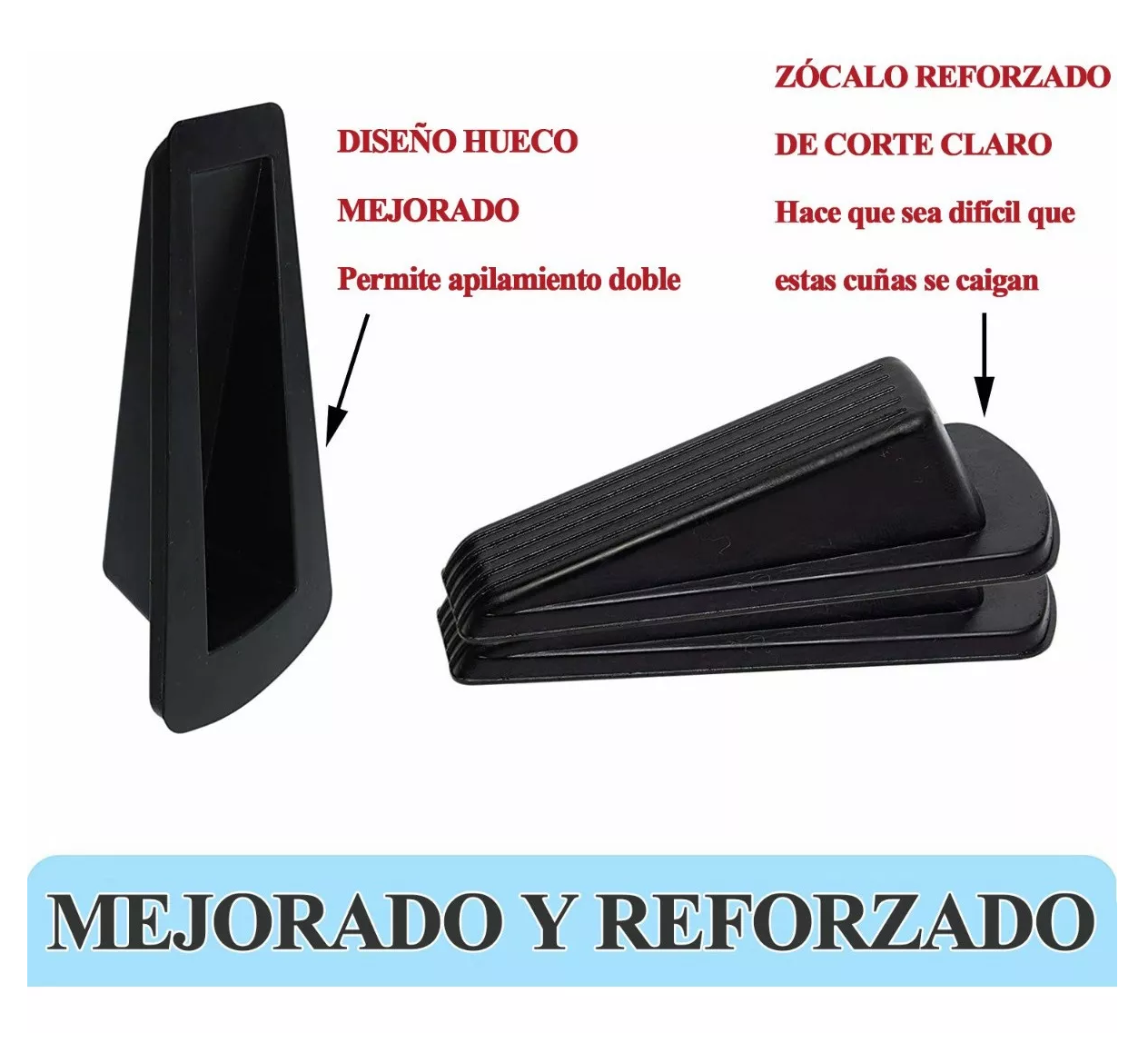 Foto 3 | Tope para Puerta Cuña de Caucho 4 Piezas color Negro