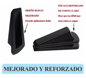 Foto 3 | Tope Para Puerta Cuña Detener Puertas Caucho Duradero 4 Pzs, Negro