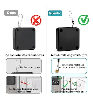 Foto 2 | Cierra Puertas Automático Sin Perforaciones Soporte 6.4 cm 2 Piezas Negro