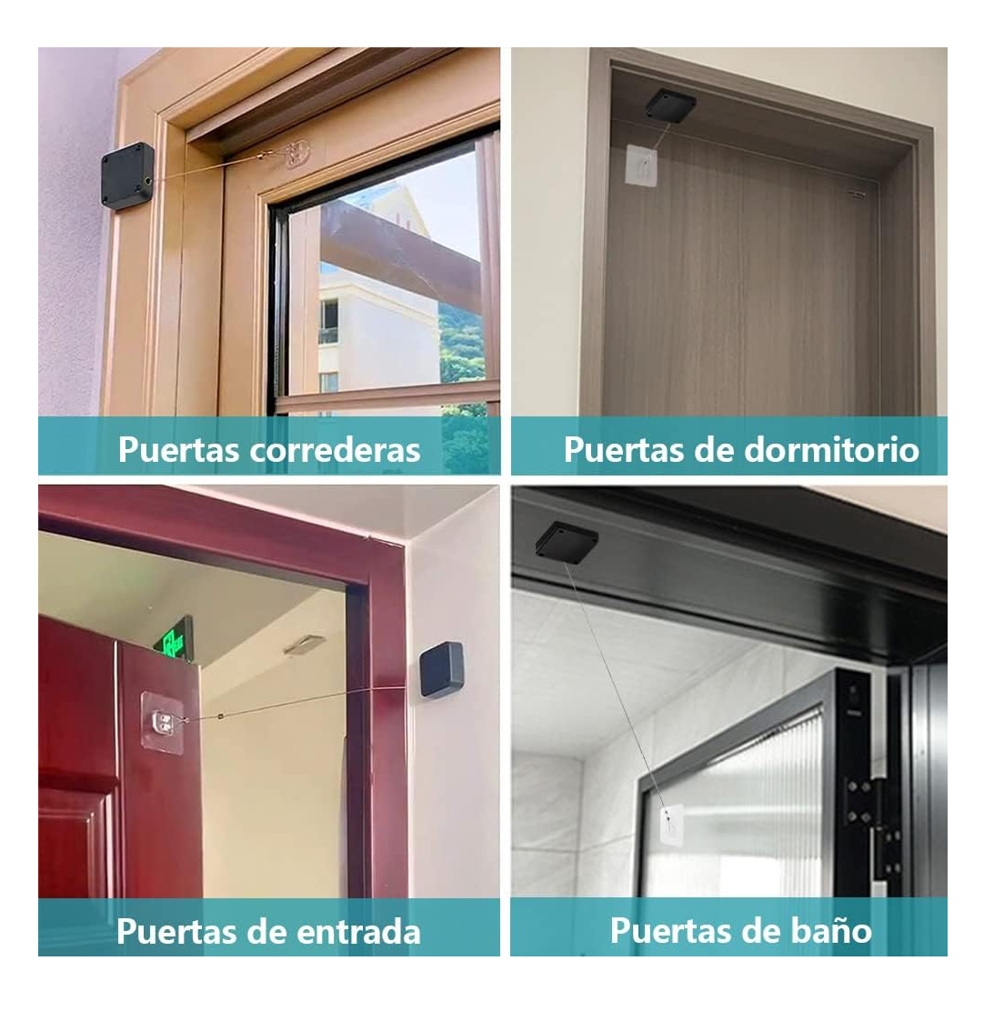 Foto 5 pulgar | Cierra Puertas Automático Sin Perforaciones Soporte 6.4 cm 2 Piezas Negro
