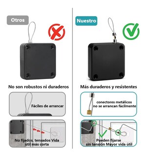 Foto 2 | Cierra Puertas Automático Sin Perforaciones Soporte 6.4 Cm 2 Pzs Negro