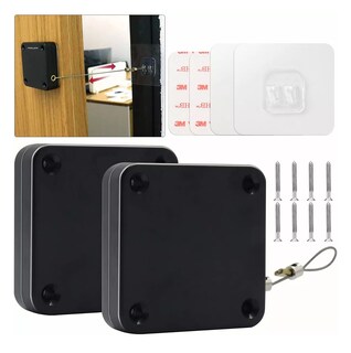 Foto 5 | Cierra Puertas Automático Sin Perforaciones Soporte 6.4 Cm 2 Pzs Negro