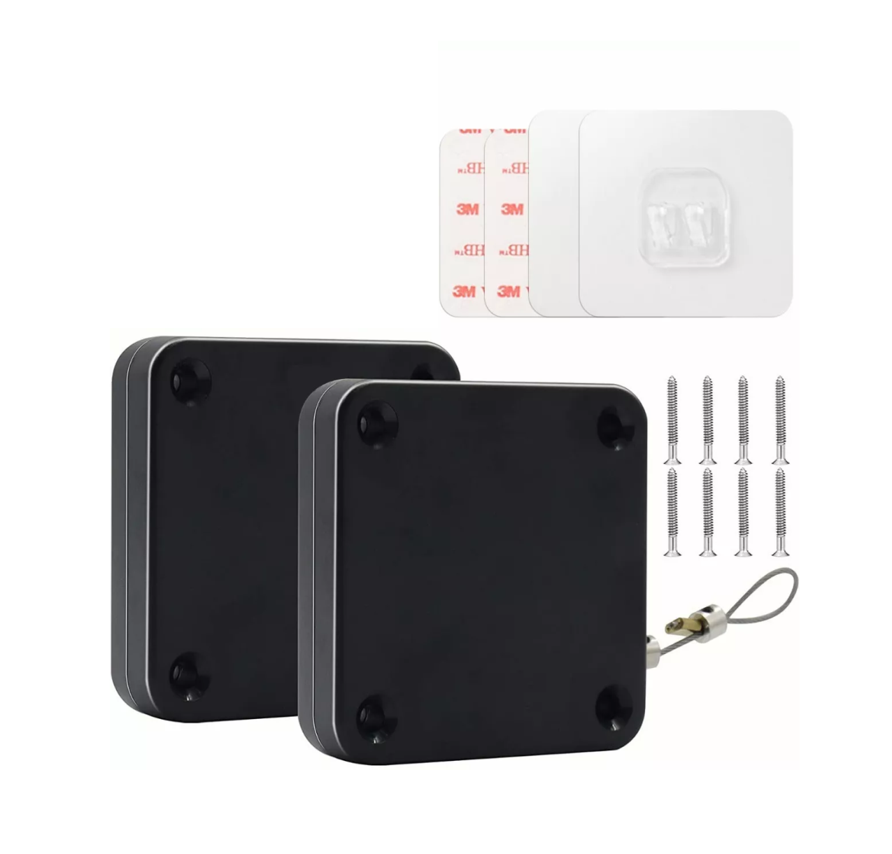Foto 1 | Cierra Puertas Automático Sin Perforaciones Soporte 6 cm Negro 2 Piezas