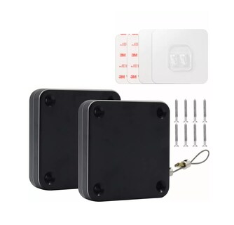 Foto 1 | Cierra Puertas Automático Sin Perforaciones Soporte 6 cm Negro 2 Piezas