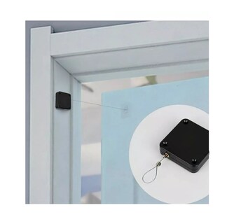 Foto 2 | Cierra Puertas Automático Sin Perforaciones Soporte 6 cm Negro 2 Piezas