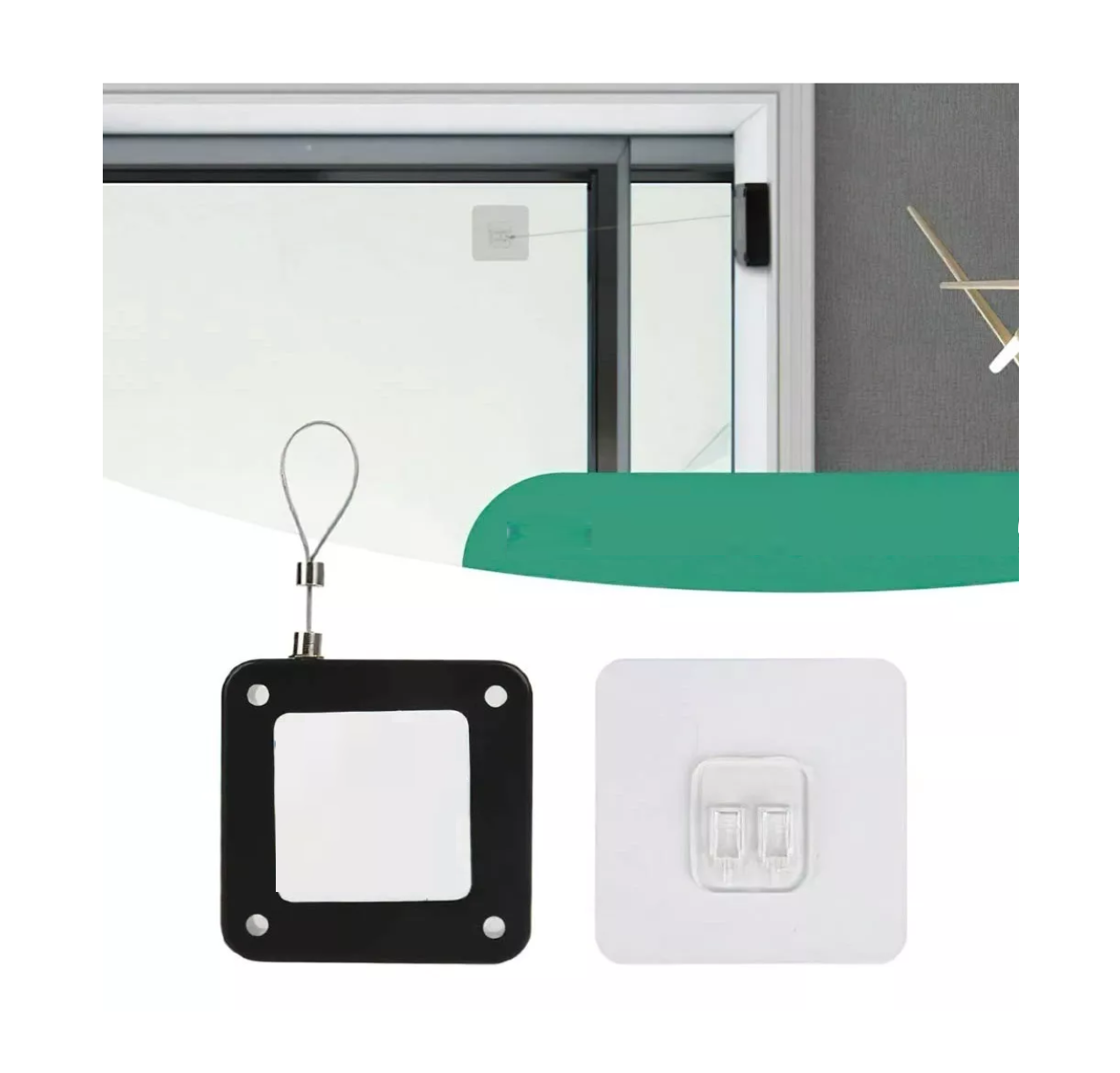 Foto 4 pulgar | Cierra Puertas Automático Sin Perforaciones Soporte 6 cm Negro 2 Piezas