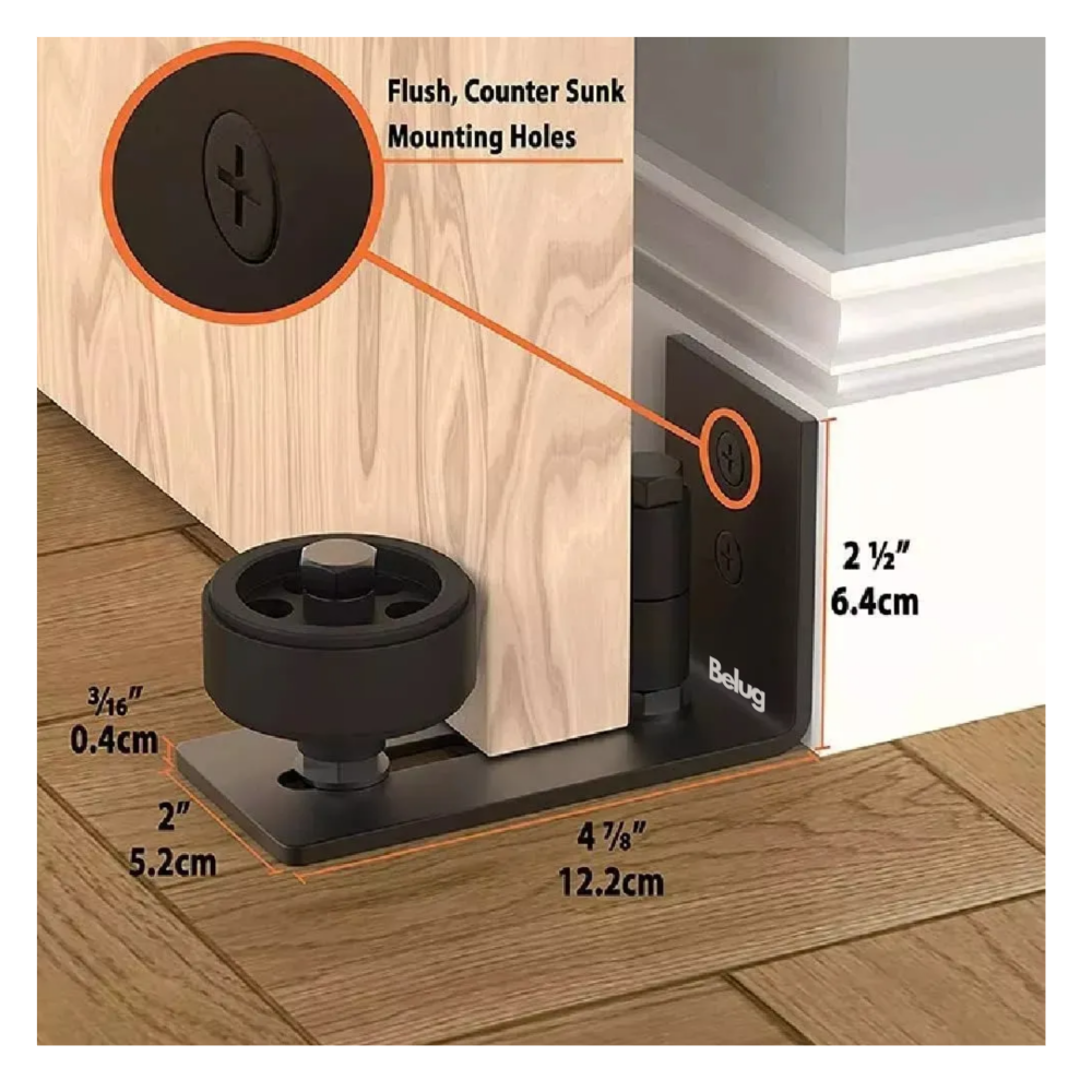 Foto 5 pulgar | Guía De Piso Para Puerta Corrediza De Granero Belug, Configuración Negro