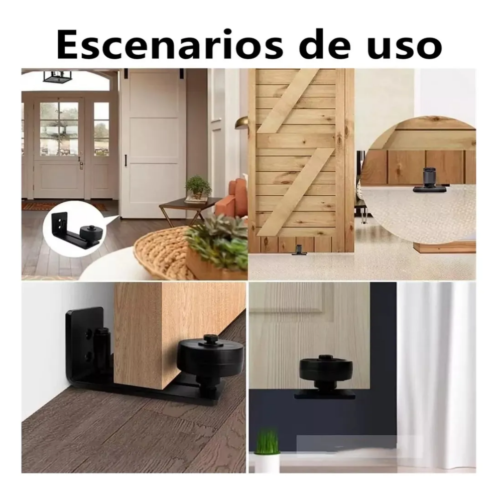 Foto 6 pulgar | Guía De Piso Para Puerta Corrediza De Granero Belug, Configuración Negro