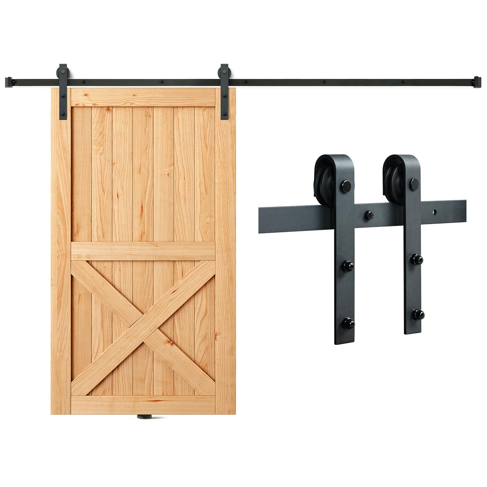 Foto 2 pulgar | Kit De Herrajes Para Puertas Corredizas De Granero Vevor, Carga De 8 Pies Y 150 Kg - Venta Internacional.