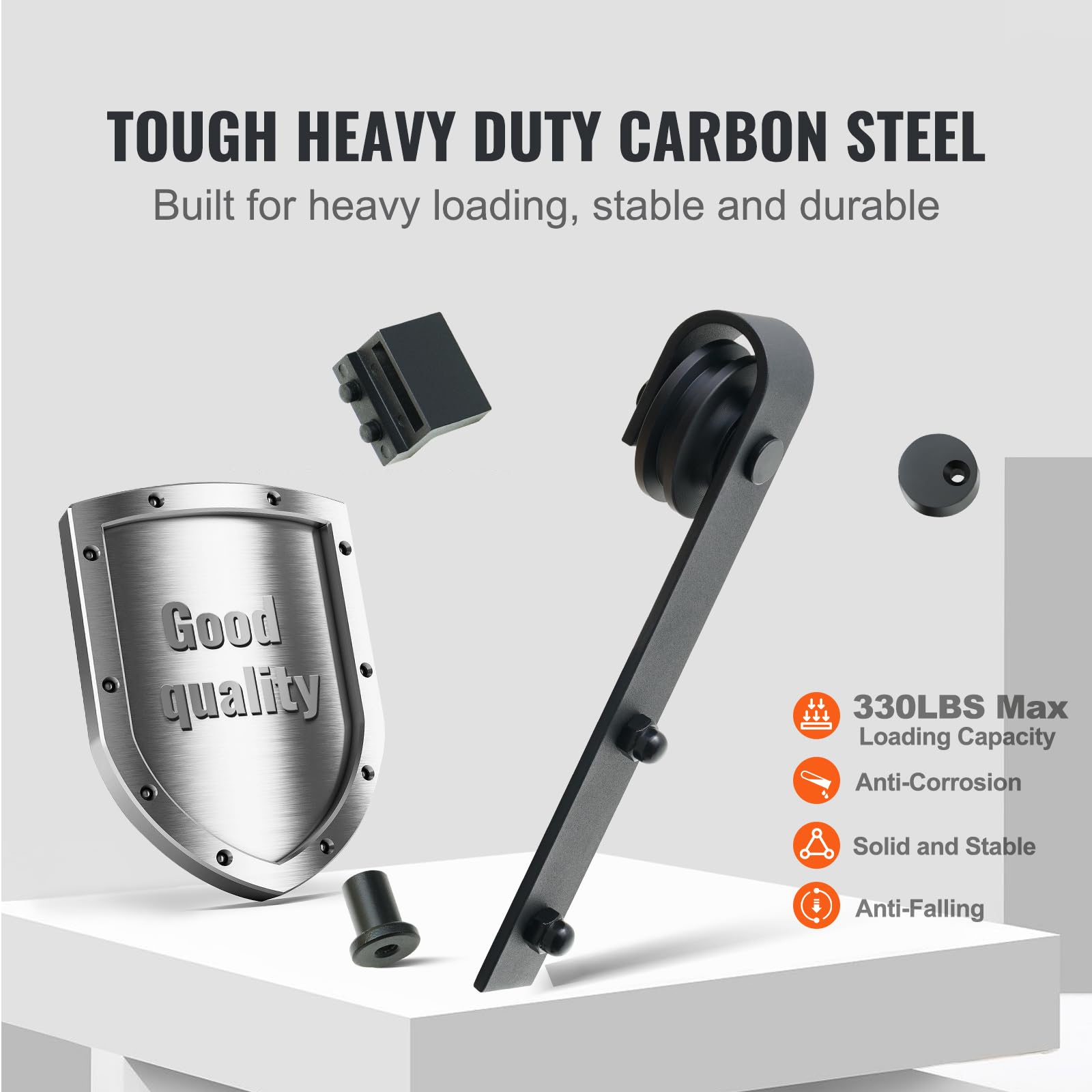 Foto 4 pulgar | Kit De Herrajes Para Puertas Corredizas De Granero Vevor, Carga De 8 Pies Y 150 Kg - Venta Internacional.
