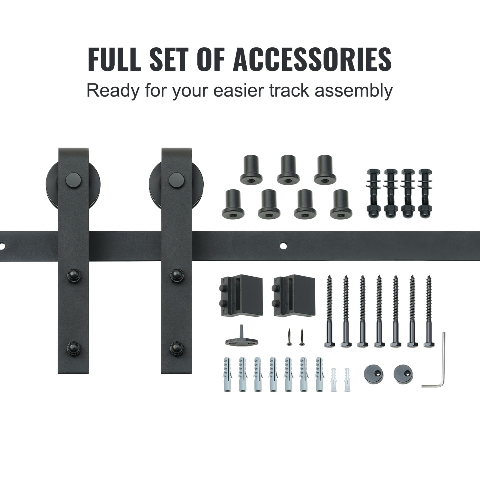 Foto 5 pulgar | Kit De Herrajes Para Puertas Corredizas De Granero Vevor, Carga De 8 Pies Y 150 Kg - Venta Internacional.