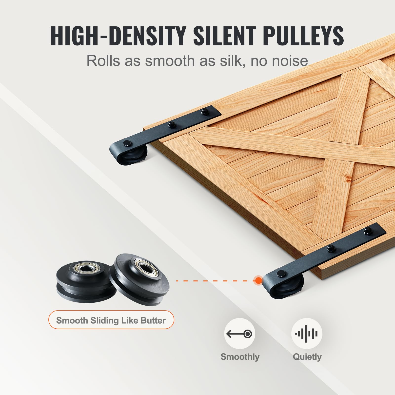 Foto 6 pulgar | Kit De Herrajes Para Puertas Corredizas De Granero Vevor, Carga De 8 Pies Y 150 Kg - Venta Internacional.